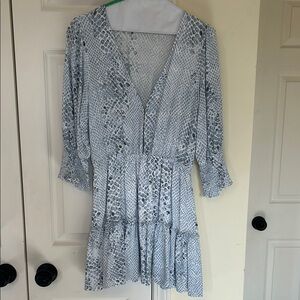 Buddy Love light blue snakeskin mini dress